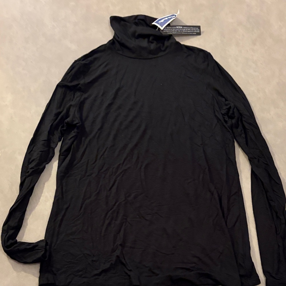 Tahari Modal Black Long Sleeve Turtleneck Top
